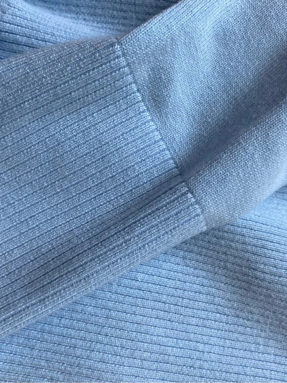 Free People Sky Blue Ribbed Knit Top